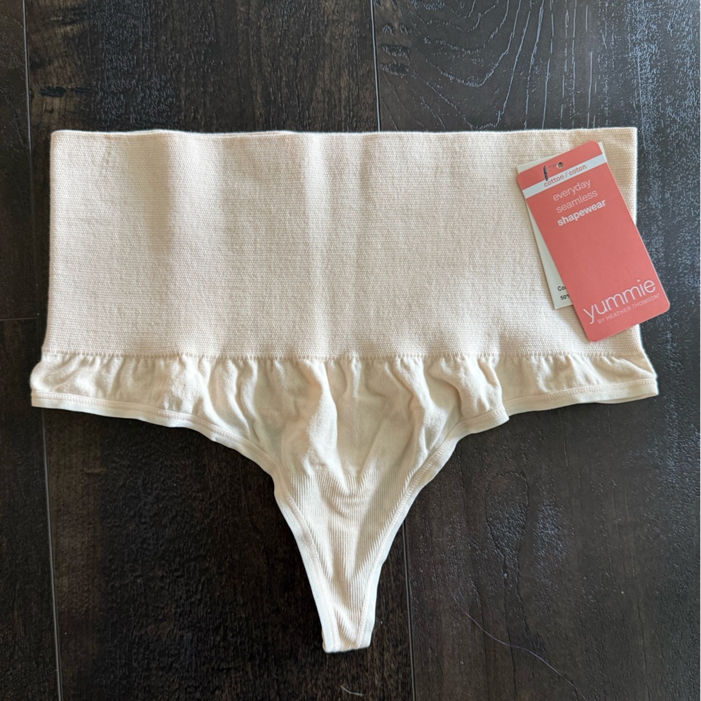Yummie by Heather Thompson Cotton Everyday Nude Thong Shape-wear - S/M